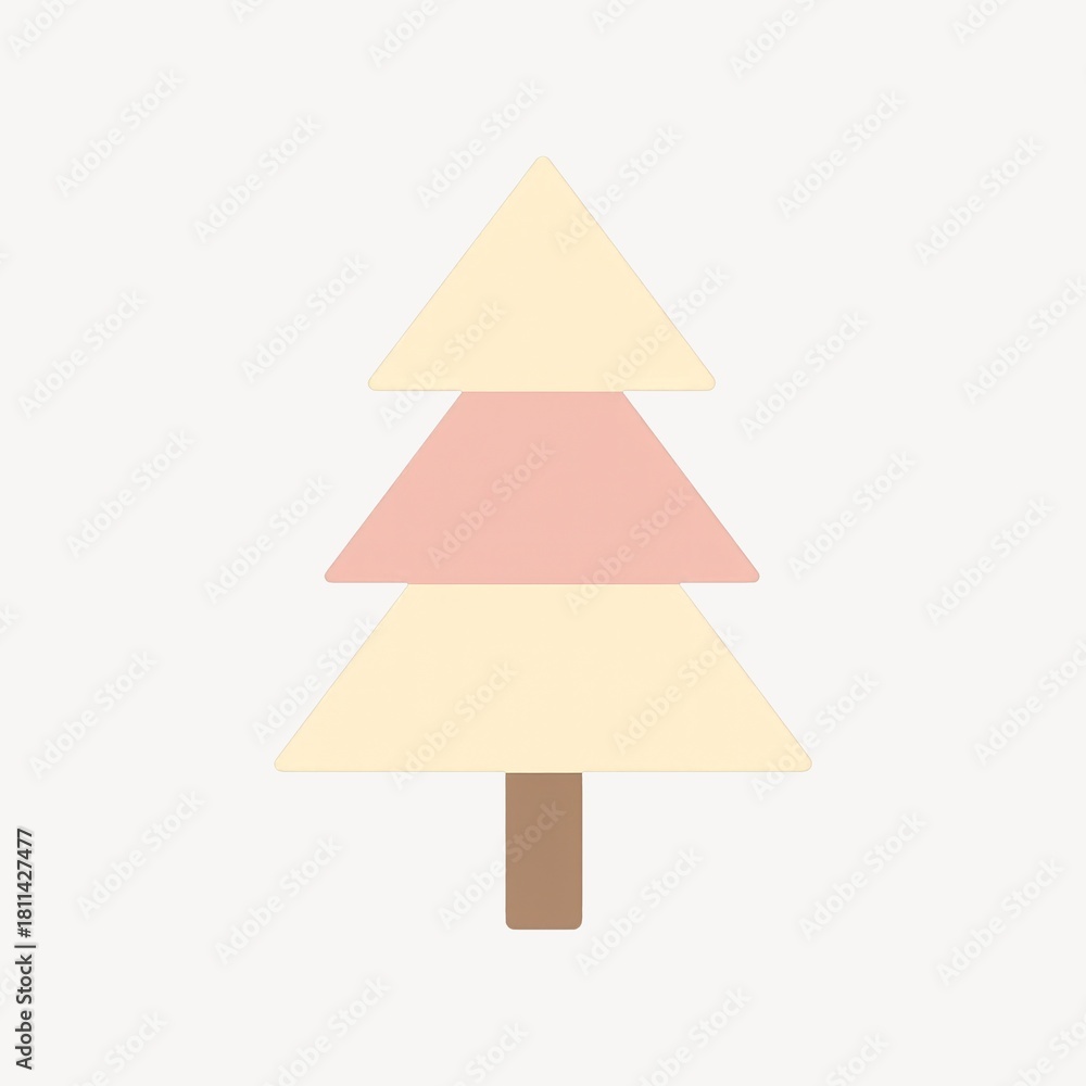 Fototapeta premium Minimalist geometric Christmas tree