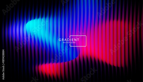 Futuristic neon gradient pattern with diagonal glowing lines blending smooth and radiant colors. Minimalistic abstract dark background perfect for creative digital tech designs. Vector illustration 