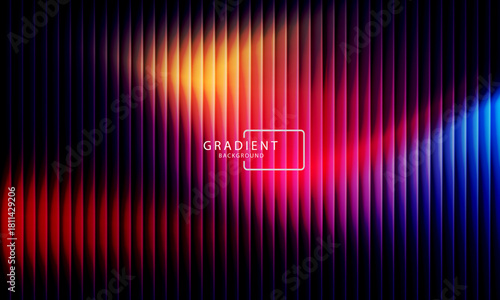 Futuristic neon gradient pattern with diagonal glowing lines blending smooth and radiant colors. Minimalistic abstract dark background perfect for creative digital tech designs. Vector illustration 