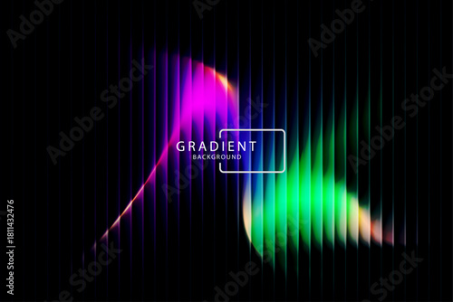 Futuristic neon gradient pattern with diagonal glowing lines blending smooth and radiant colors. Minimalistic abstract dark background perfect for creative digital tech designs. Vector illustration 
