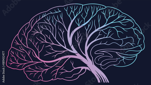 Human Brain Tree Neural Network Mind Growth Concept with vector illustration