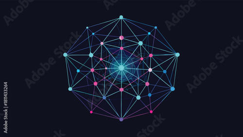 Futuristic Abstract Digital Network Data Connection Technology with vector illustration