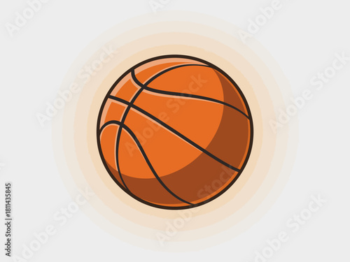 A bright and colorful basketball showcases its iconic design, featuring the familiar pattern and texture, perfect for all sports lovers and athletic contexts.
