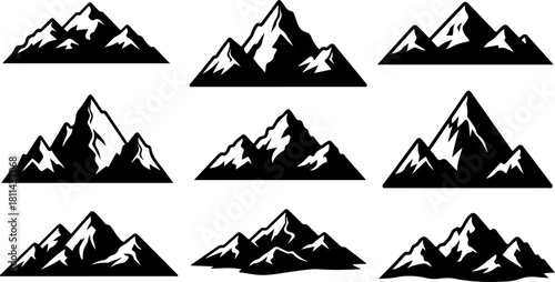 Majestic Mountain Silhouette Vector Collection

High Peak Black Mountain Outline Set

Adventure Landscape Mountain Silhouette Bundle