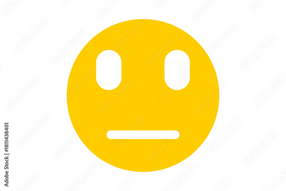Fototapeta premium yellow neutral face emoji png file for apps and websites