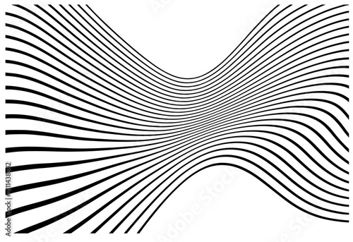 A bold black striped ribbon curves in a flowing sine wave across a white canvas, conveying motion, rhythm, and modern abstraction suitable for design, graphic art4