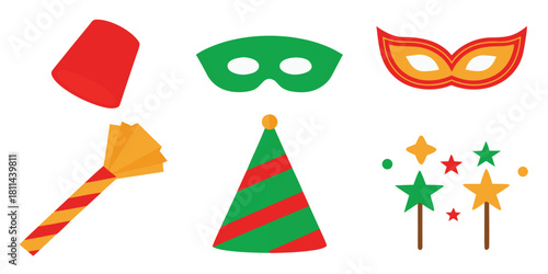 Party hat mask noisemaker celebration festive event fun birthday carnival joy