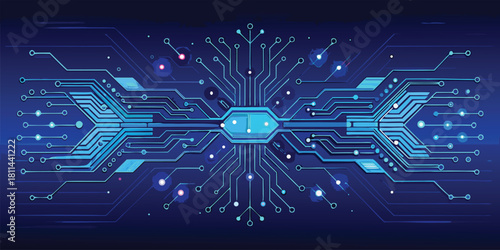 Futuristic Digital Technology Circuit Board Data Network with vector illustration