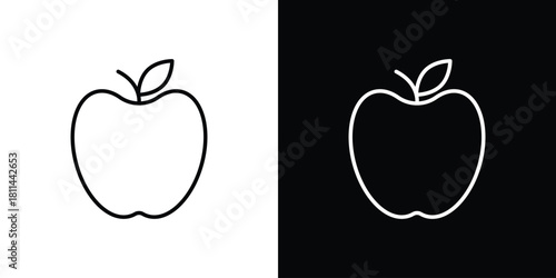 Apple icons symbols. Collection of simple black icons