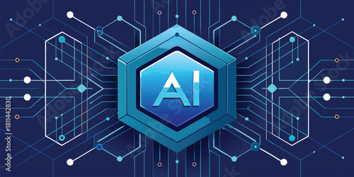 Artificial Intelligence AI Digital Technology Concept Background with vector illustration