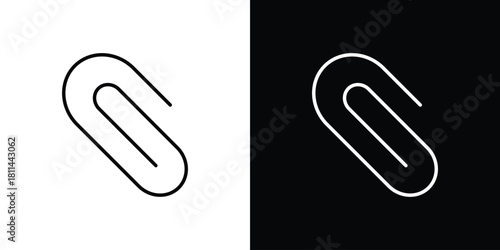 Attachment clip icons symbols. Collection of simple black icons