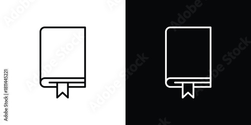 Book bookmark icons symbols. Collection of simple black icons
