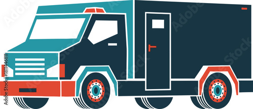 Armored truck vector illustration isolated on white background