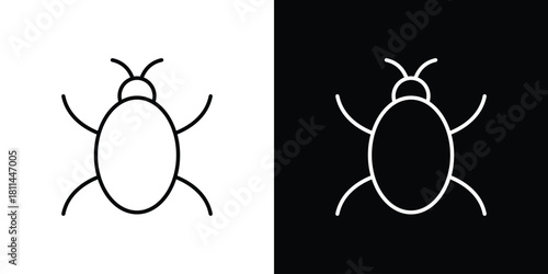 Bug icons symbols. Collection of simple black icons