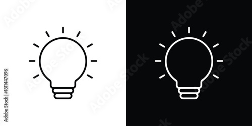 Bulb icons symbols. Collection of simple black icons