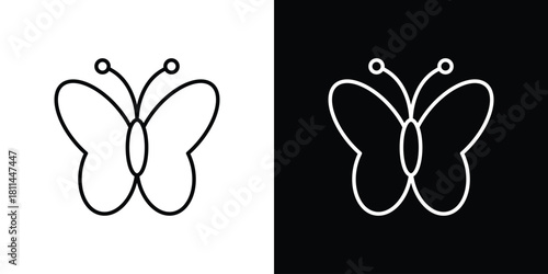 Butterfly icons symbols. Collection of simple black icons