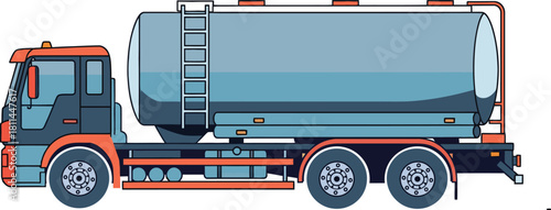 Vector illustration of a tanker truck isolated on white background