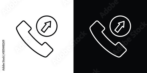 Call outgoing icons symbols. Collection of simple black icons