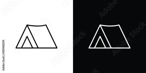 Camping icons symbols. Collection of simple black icons