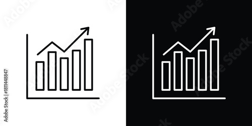 Chart histogram icons symbols. Collection of simple black icons