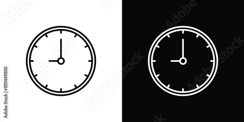 Clock nine icons symbols. Collection of simple black icons