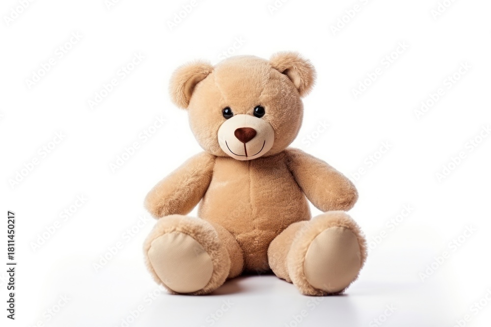 Fototapeta premium Toy plush bear white background.