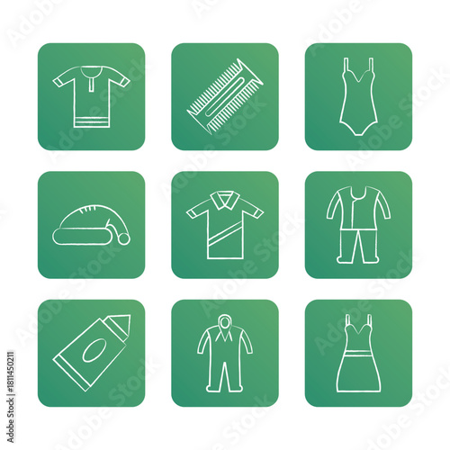 Fashion icon set collection. Vector icon illustration