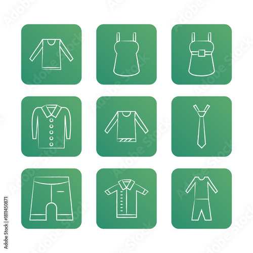 Fashion icon set collection. Vector icon illustration