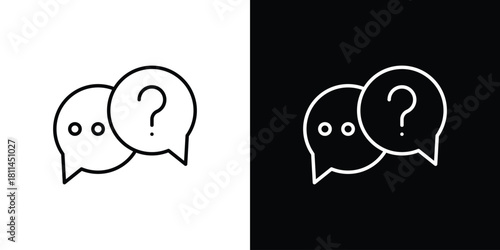 Comment question icons symbols. Collection of simple black icons