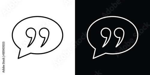Comment quote icons symbols. Collection of simple black icons