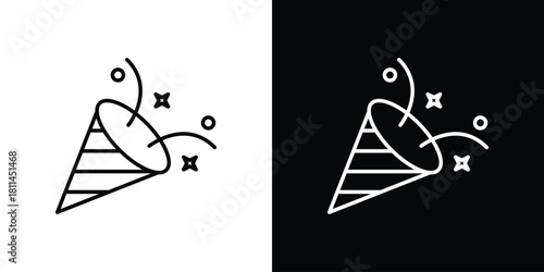 Confetti icons symbols. Collection of simple black icons