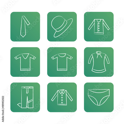 Fashion icon set collection. Vector icon illustration