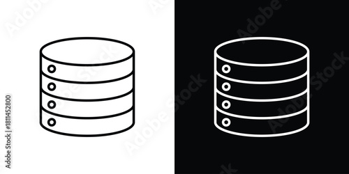 Database icons symbols. Collection of simple black icons