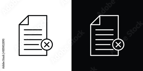 Delete Document icons symbols. Collection of simple black icons