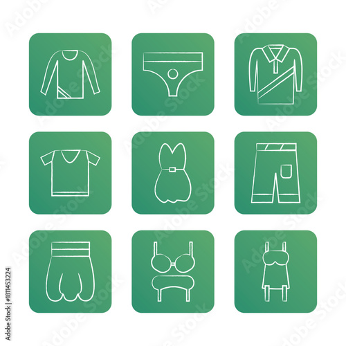 Fashion icon set collection. Vector icon illustration