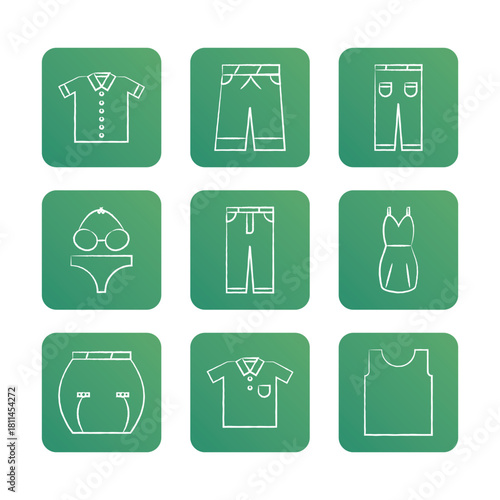 Fashion icon set collection. Vector icon illustration