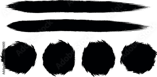 Abstract brush strokes and splatters creating a textured, artistic, and graphic design element for creative projects