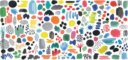 Colorful Abstract Watercolor Shapes and Textures for Creative Design and Backgrounds