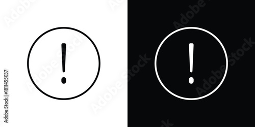 Exclamation interface icons symbols. Collection of simple black icons