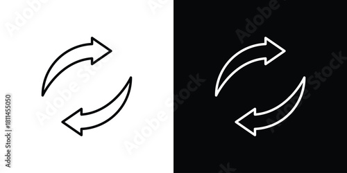 Exchange icons symbols. Collection of simple black icons