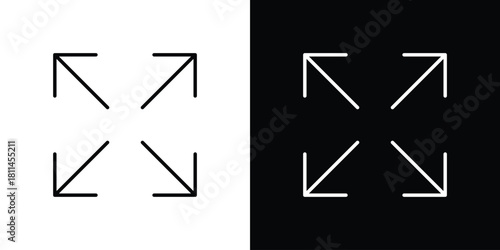 Expand arrows icons symbols. Collection of simple black icons