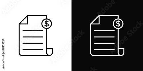 File invoice icons symbols. Collection of simple black icons