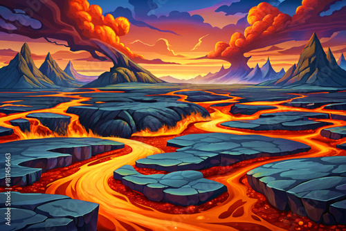 Craters of the Moon Lava Field Idaho Endless black lava waves, sharp volcanic ridges and silent frozen basalt fields under vast open sky