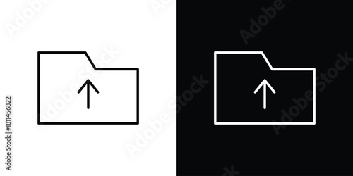 Folder upload icons symbols. Collection of simple black icons