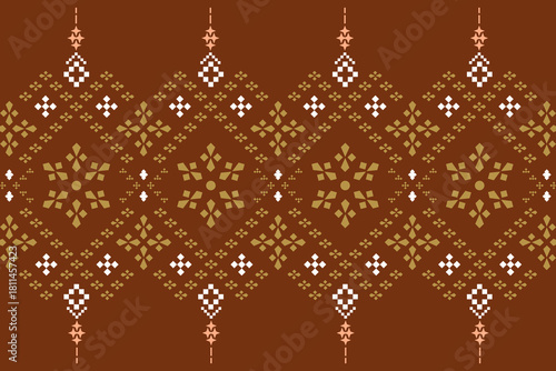 traditional ornamental motif design printed fabric material