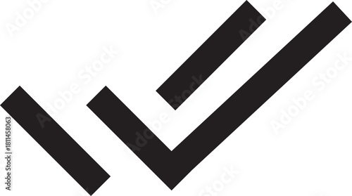 Abstract Symbol of Verification: A clean, modern black graphic representation of a checkmark, symbolizing validation, confirmation, and approval. 