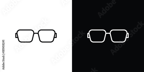 Glasses icons symbols. Collection of simple black icons