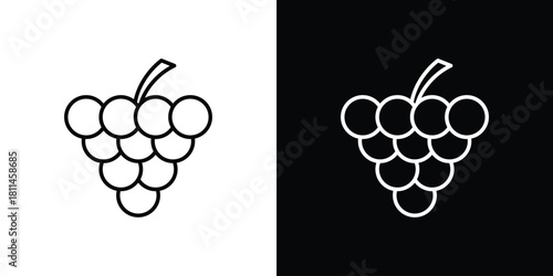 Grape icons symbols. Collection of simple black icons