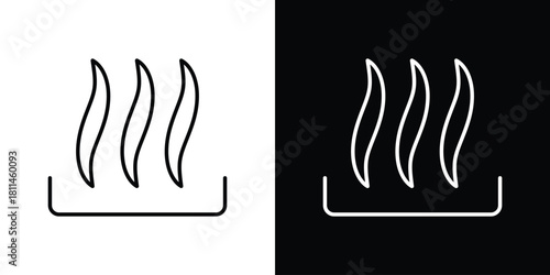 Heat icons symbols. Collection of simple black icons