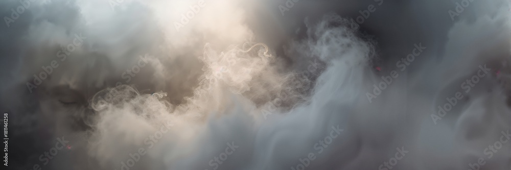 Naklejka premium Ethereal smoke swirls in a mesmerizing dance, revealing dramatic undertones and subtle highlights for powerful abstract designs and atmospheric backgrounds